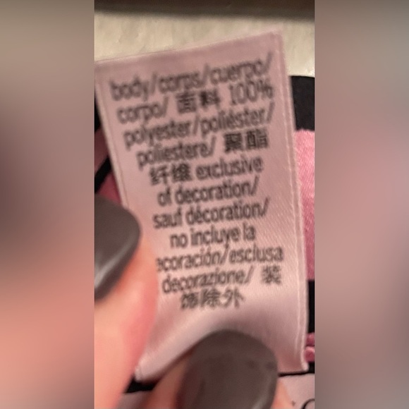 Victoria Secret pink/black satiny pajama pants, drawstring waist and pockets; XL - Picture 5 of 5